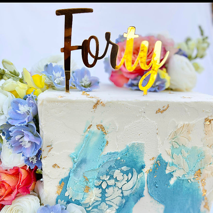 Custom Script Cake Topper - Personalised One Word Cake Sign