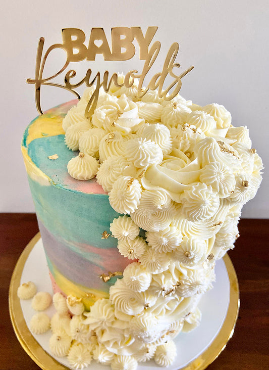 Personalised Cake Topper - Two Lines - Elegant Script