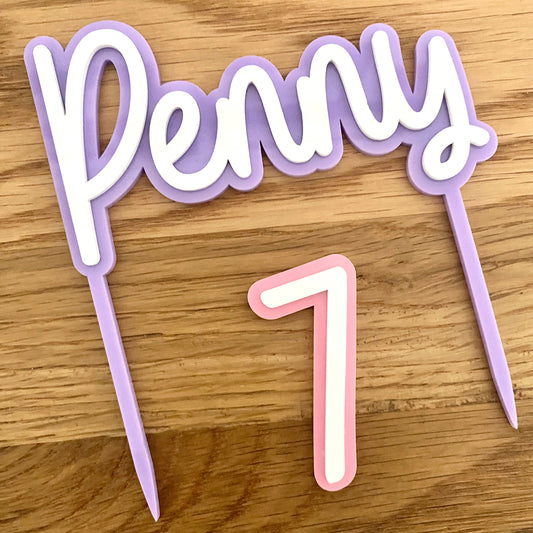 Reusable Personalised Birthday Cake Topper - Custom Acrylic Numbers Set & Name