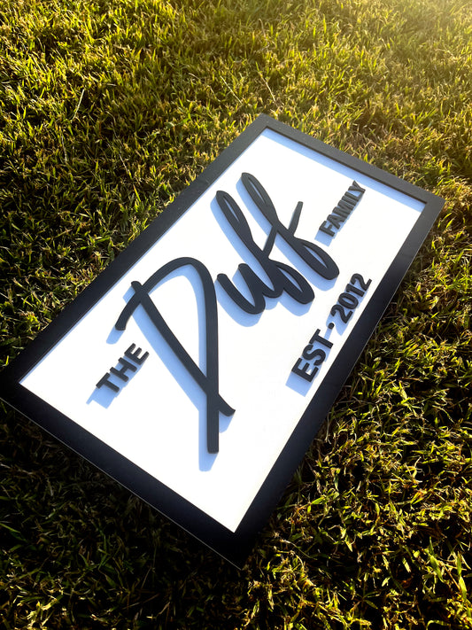 Custom Family Name Sign - Personalised Acrylic Wall Art for Home Decor