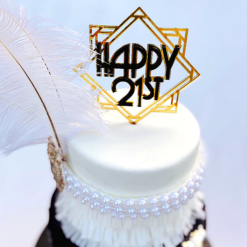 Elegant Art Deco Cake Topper - The Great Gatsby