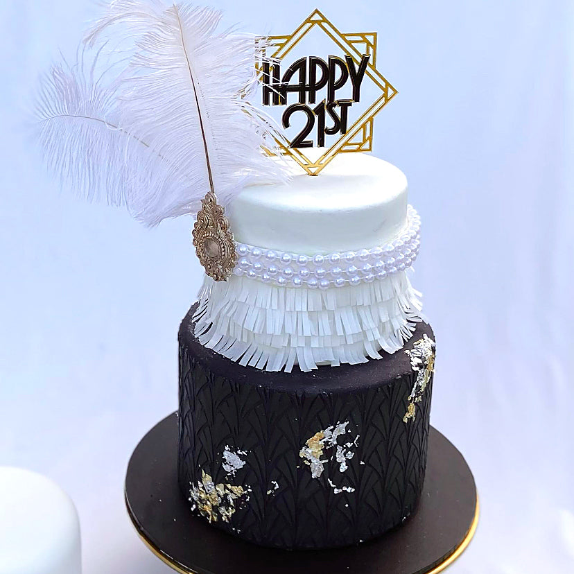 Elegant Art Deco Cake Topper - The Great Gatsby