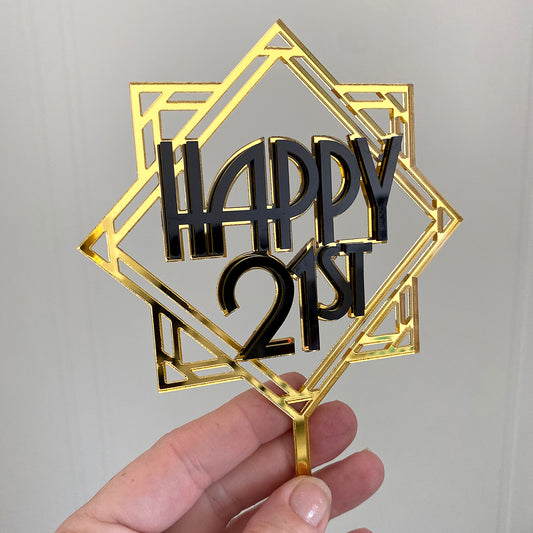 Elegant Art Deco Cake Topper - The Great Gatsby