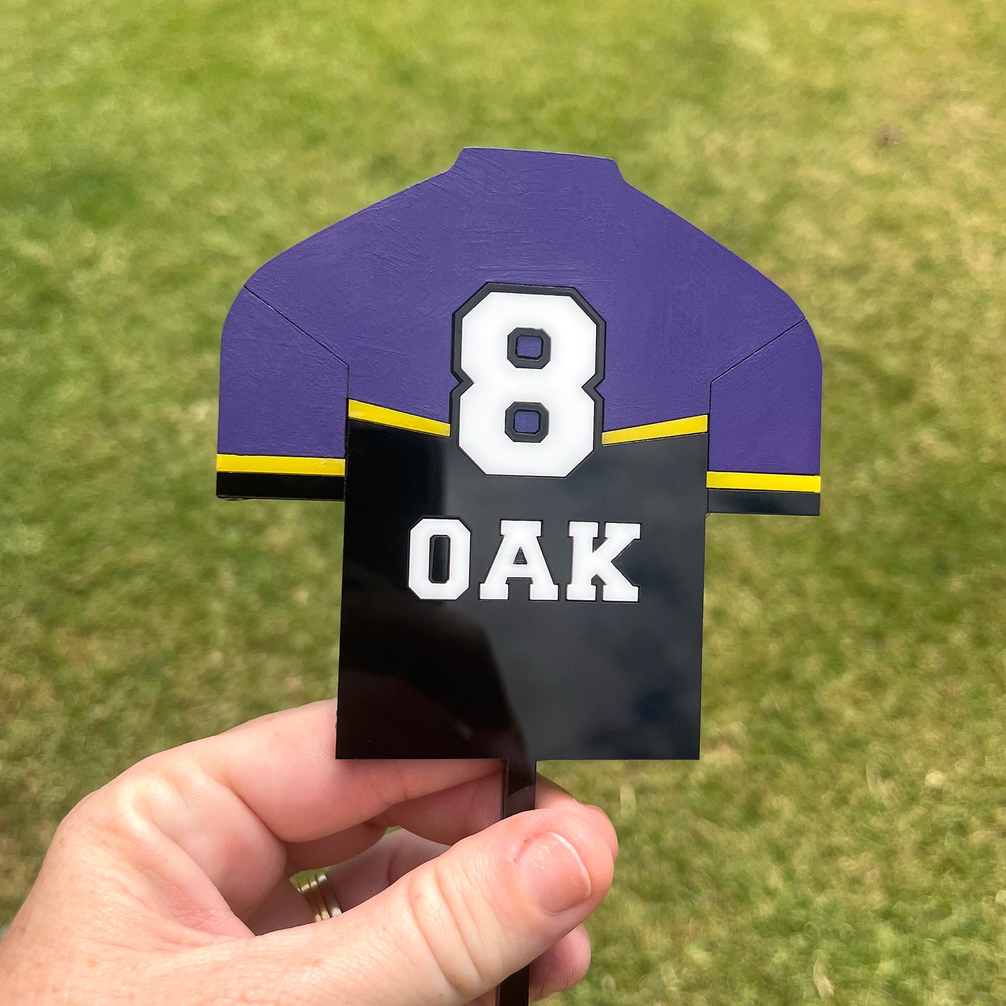 Custom Football Jersey & Goal Posts Cake Topper - Personalised Sports Birthday Cake Decoration