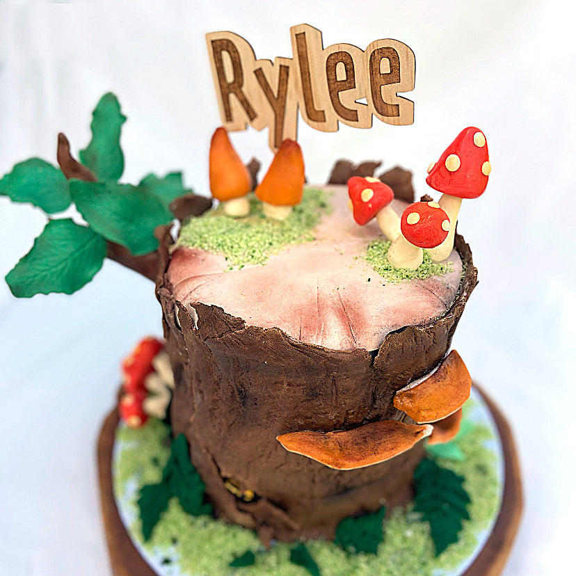 Custom Name Timber Cake Topper - Personalised Wooden Birthday Decoration