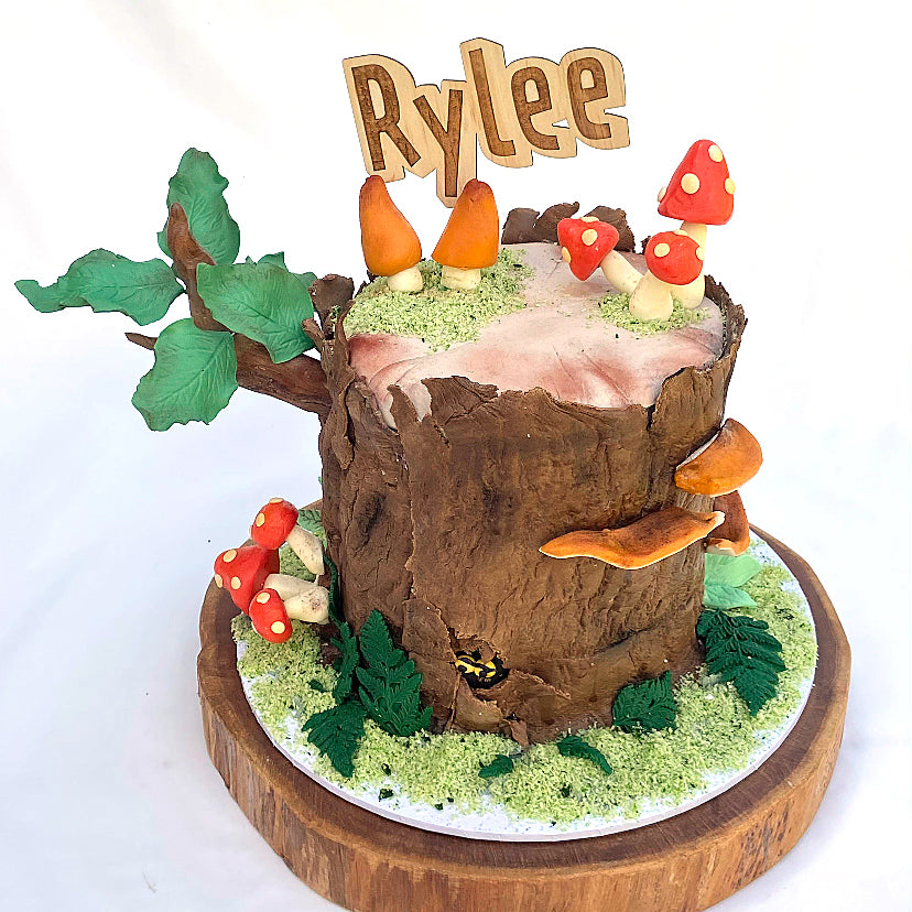 Custom Name Timber Cake Topper - Personalised Wooden Birthday Decoration