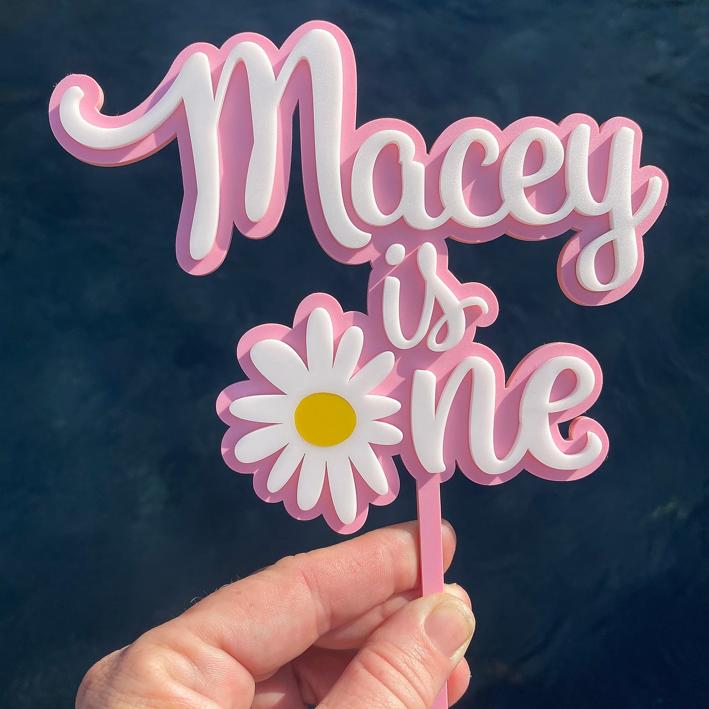 Daisy First Birthday - Custom Cake Topper – Floral One - Party Decoration