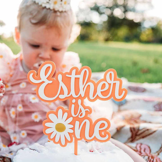 Daisy First Birthday - Custom Cake Topper – Floral One - Party Decoration