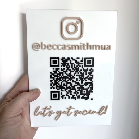 A5 Social Media Engagement Sign - QR Code Enabled - Wall mounted