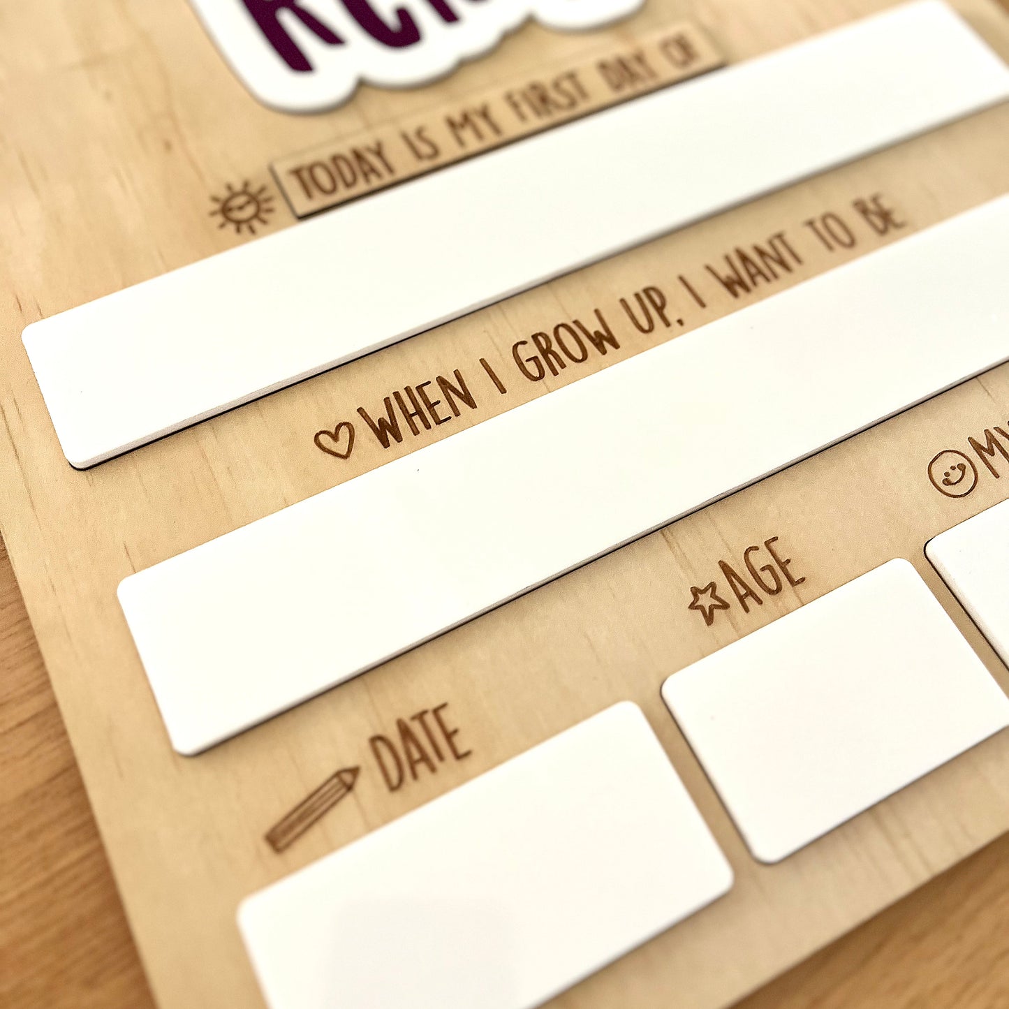 First Day - Last Day - School Board - Kindy - Memories Photo Prop