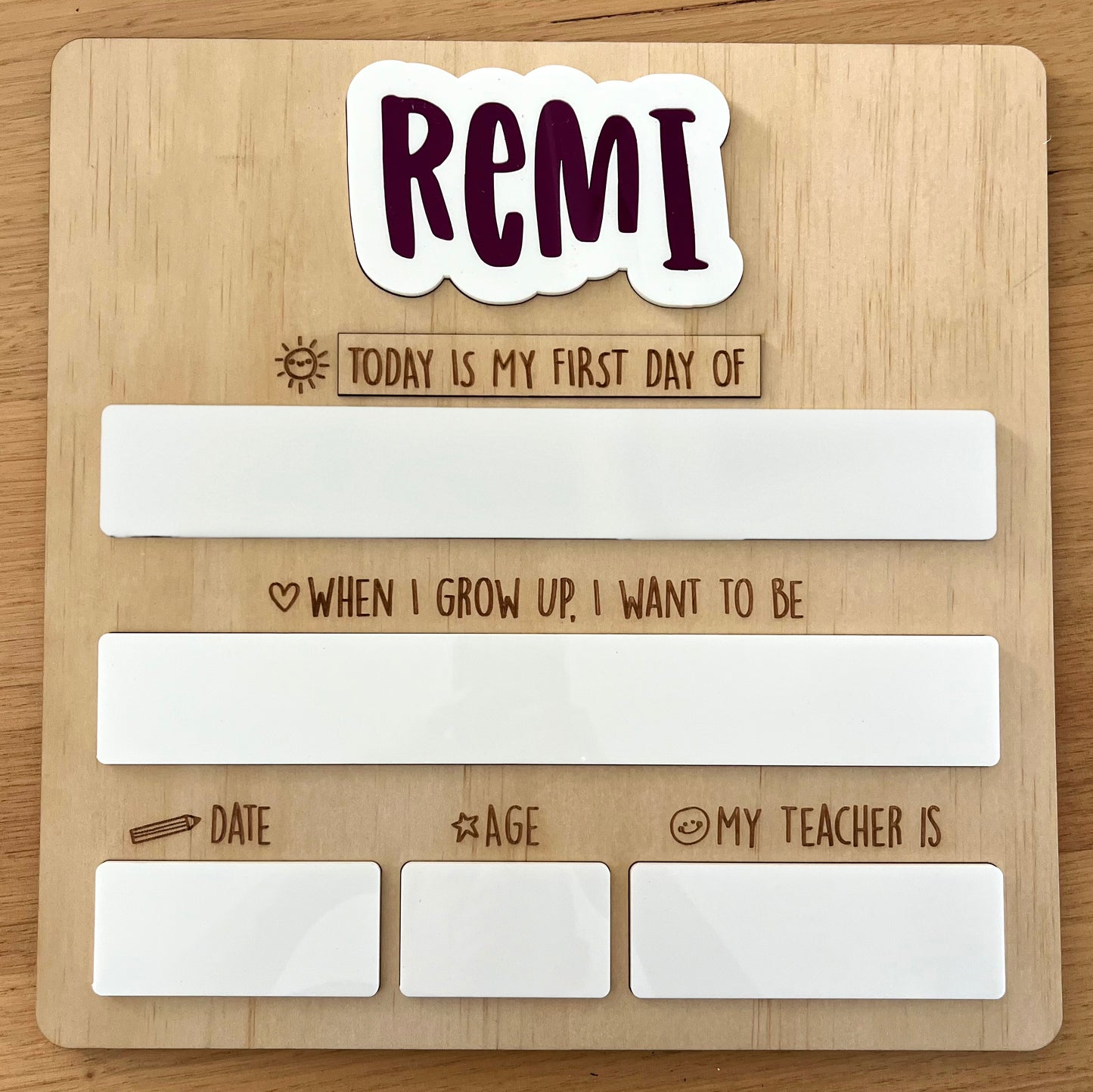 First Day - Last Day - School Board - Kindy - Memories Photo Prop