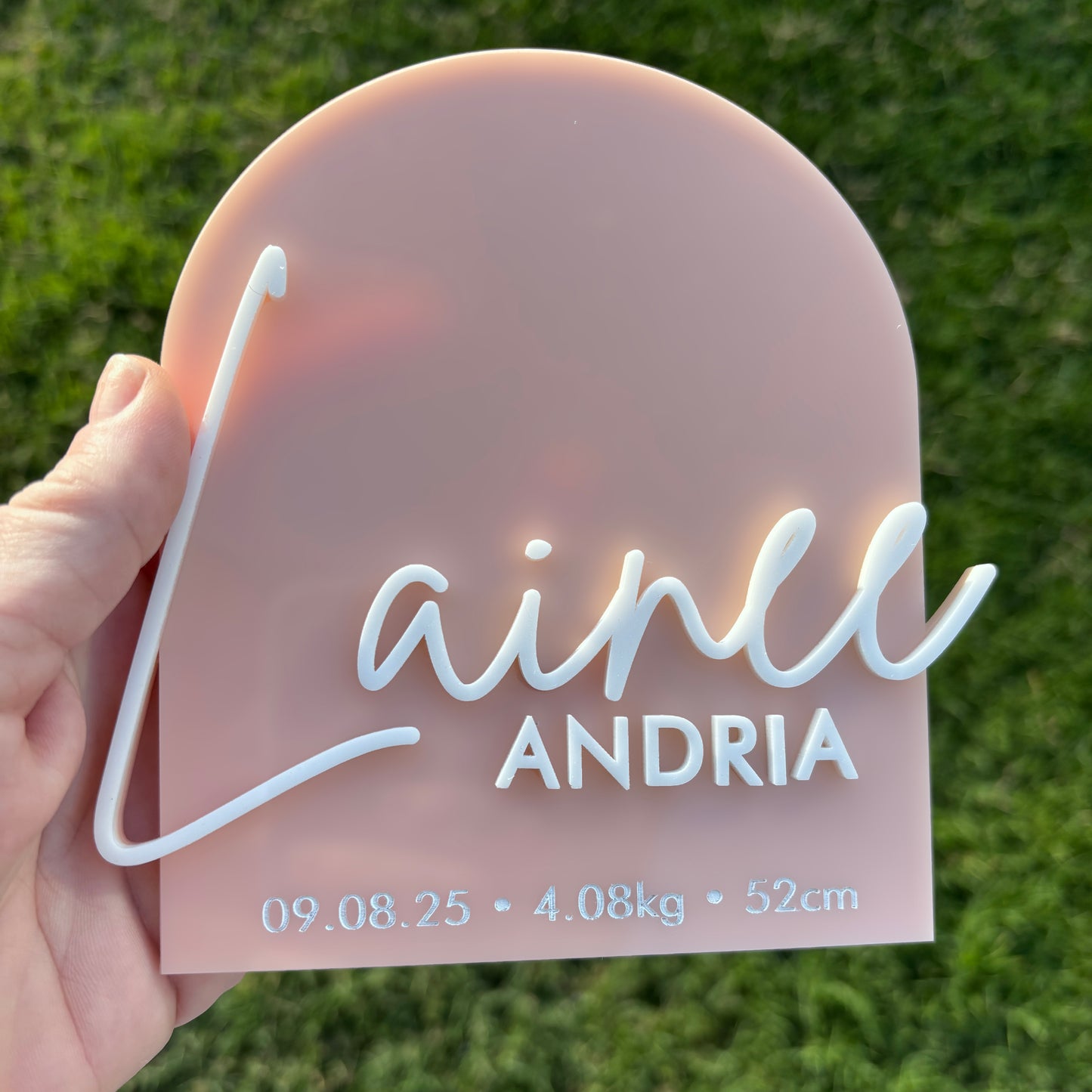 Birth Announcement - Minimal Modern Arch - Birth Stats Plaque