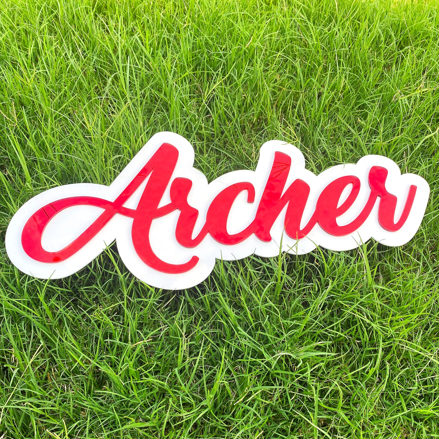 Custom Text - Acrylic Name Sign - Double Layer