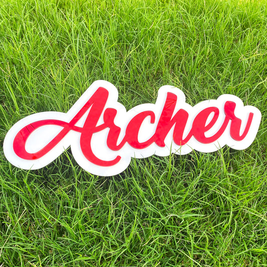 Custom Text - Acrylic Name Sign - Double Layer