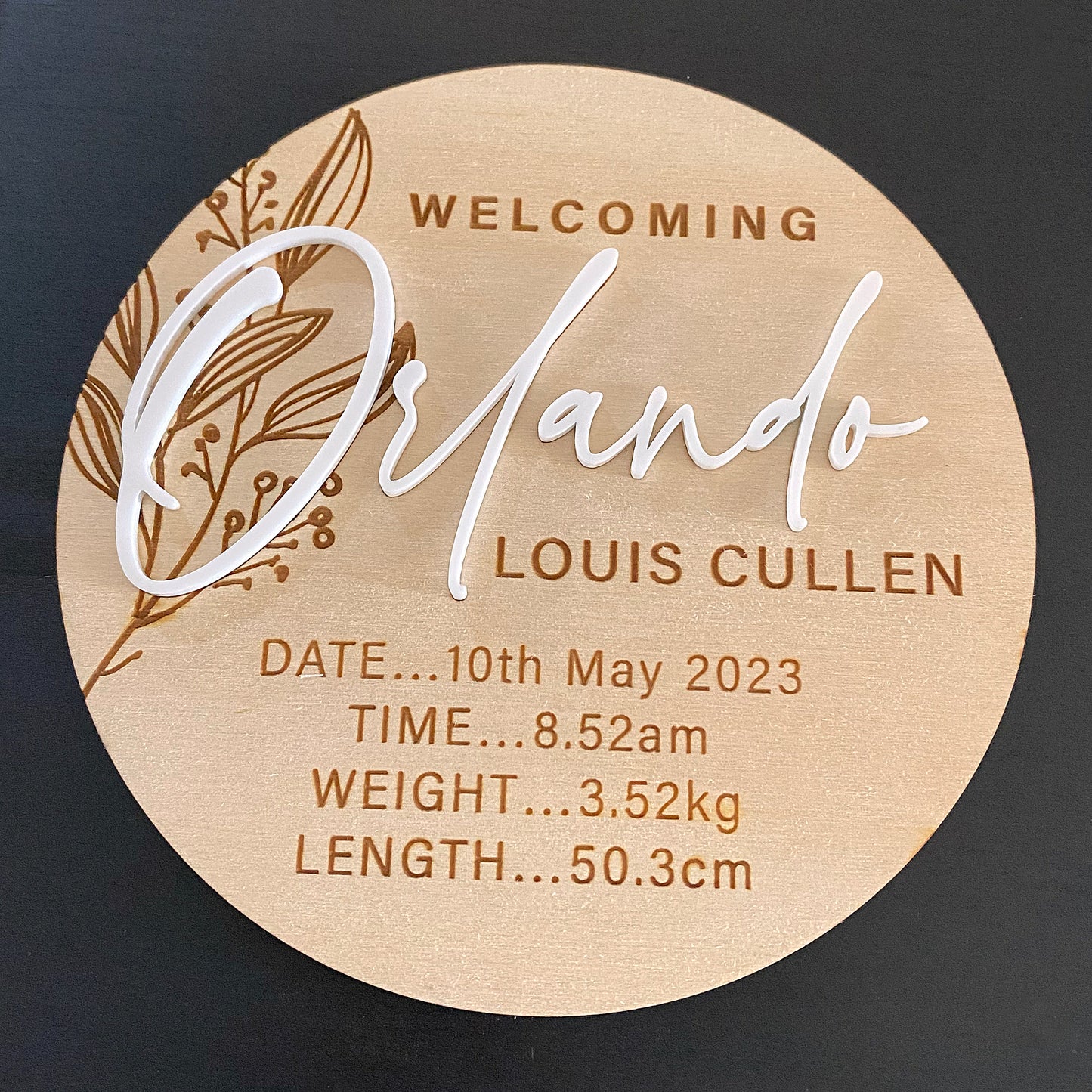 Birth Announcement - Simple Round with Birth Details