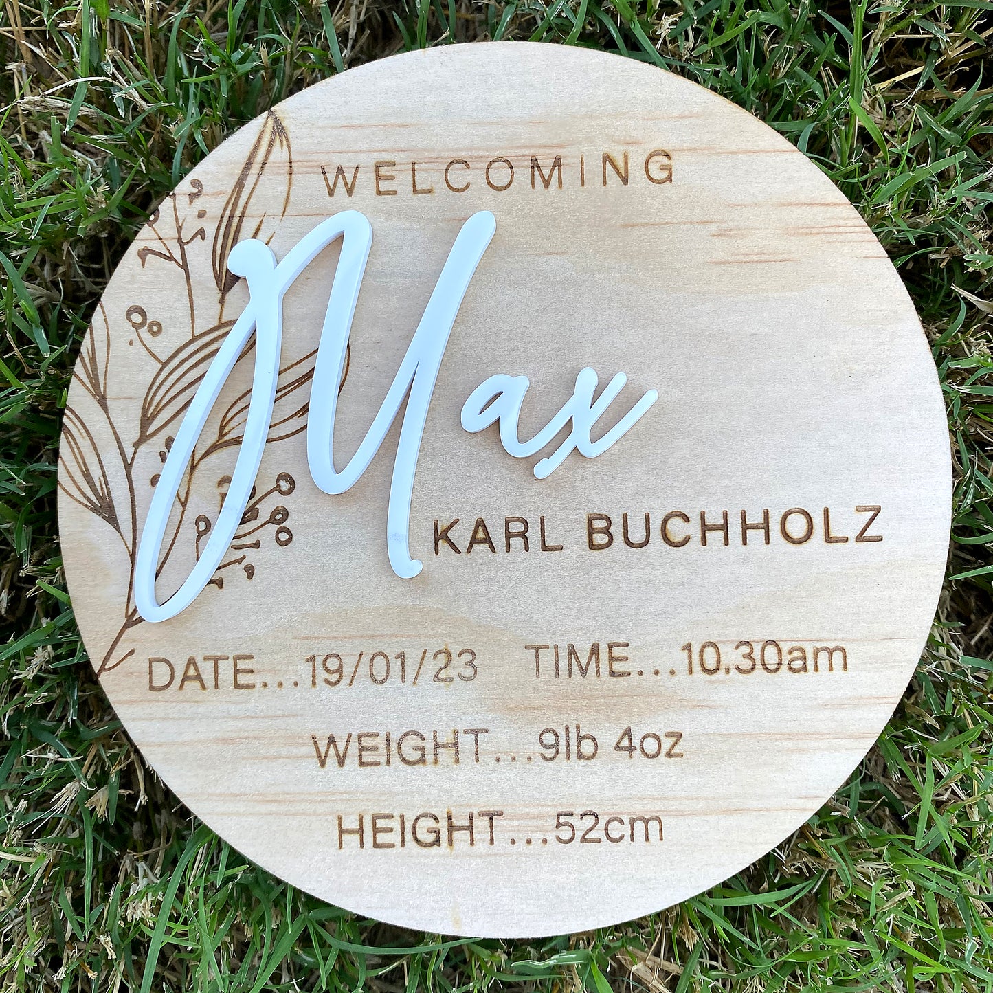 Birth Announcement - Simple Round with Birth Details