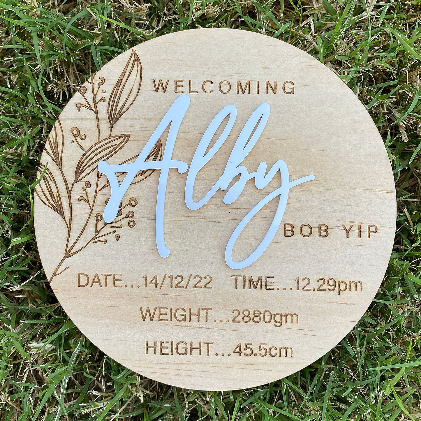 Birth Announcement - Simple Round with Birth Details