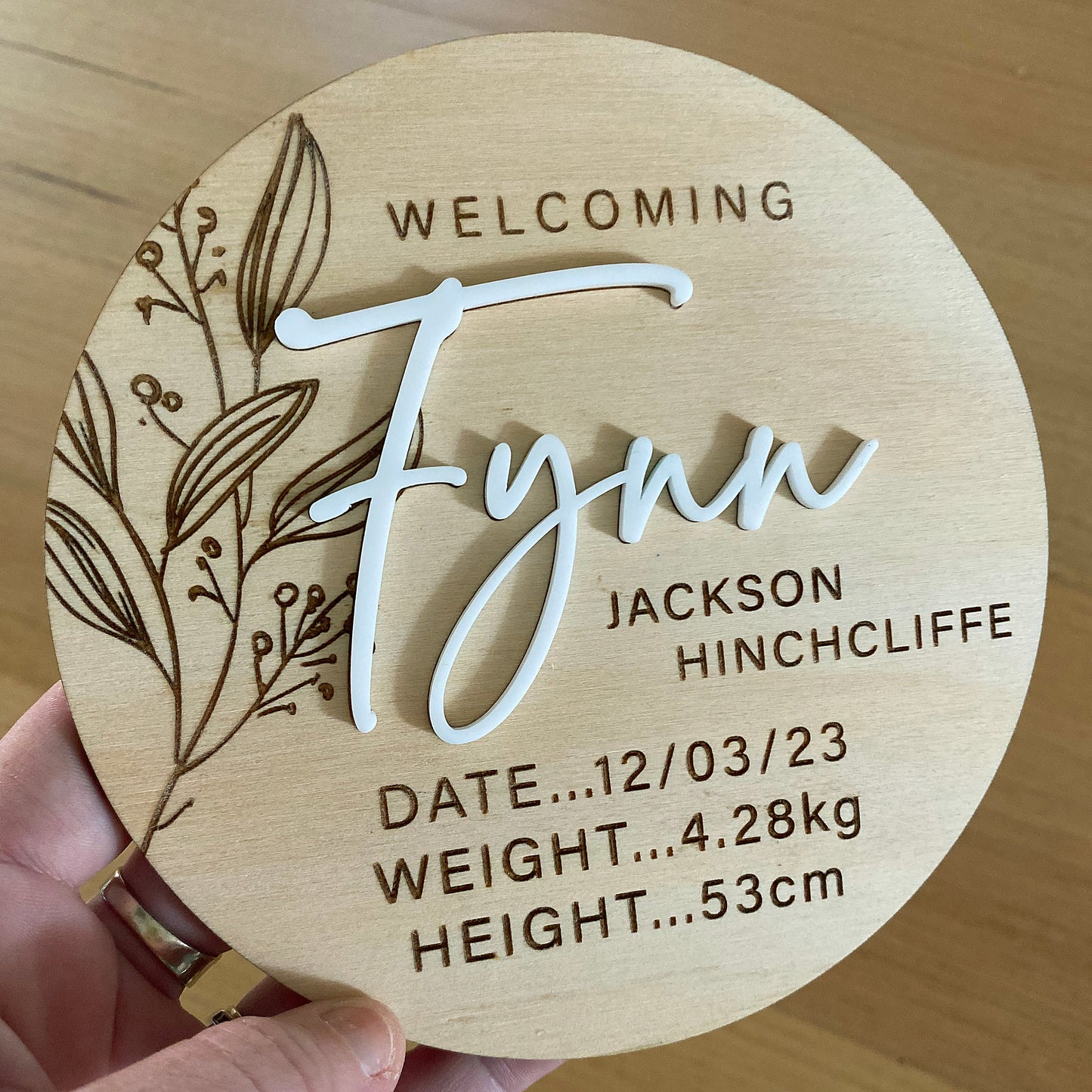 Birth Announcement - Simple Round with Birth Details
