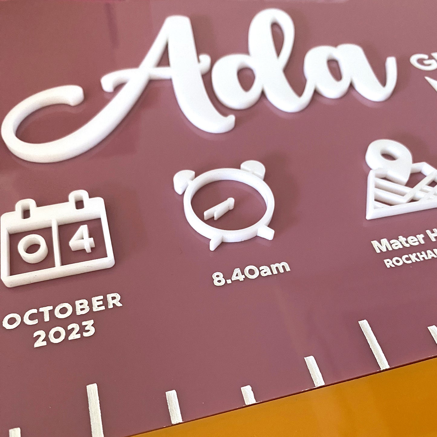 Birth Stats Keepsake - Personalised Baby Gift with Name, Date & Weight