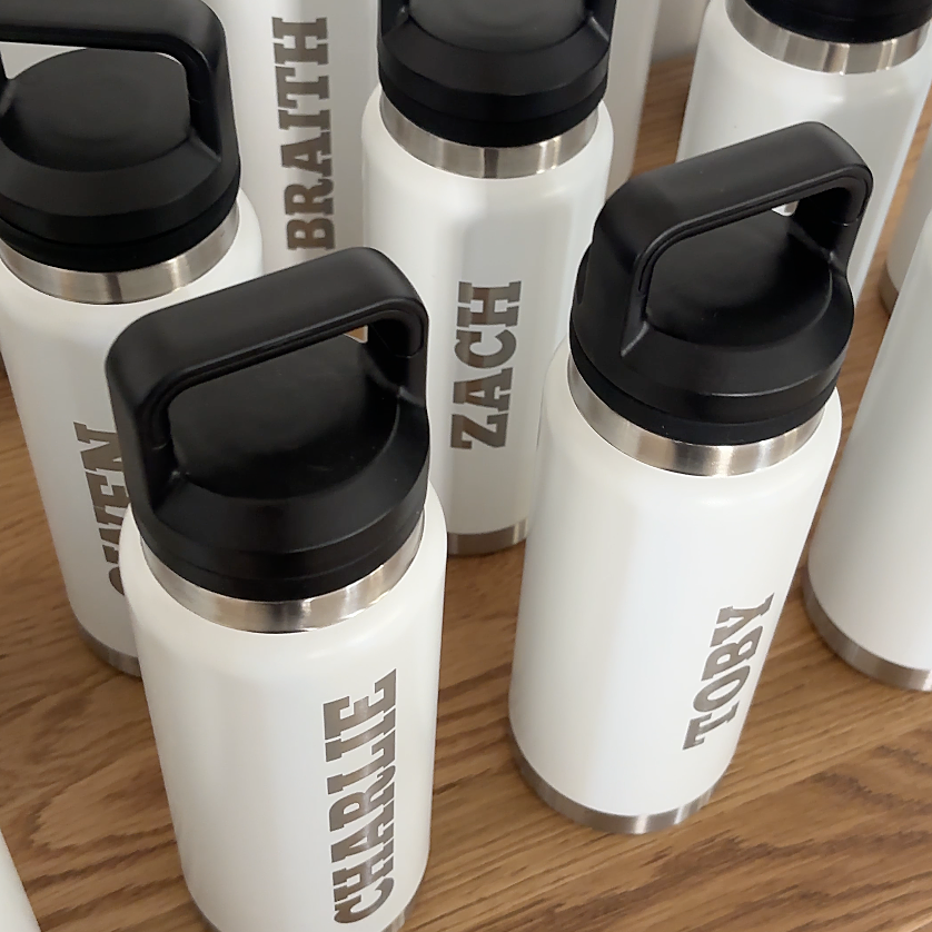 Drinkware Engraving - Waterbottles, Tumblers, Cups and Mugs