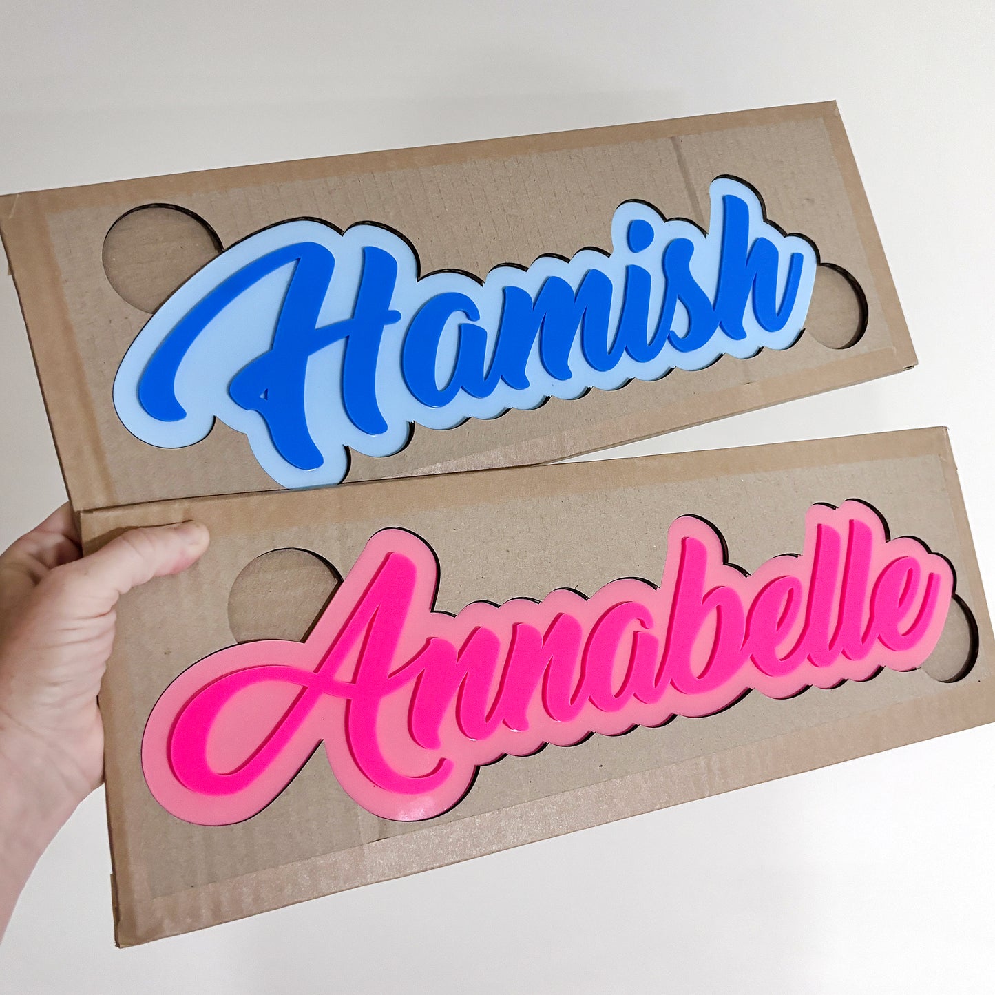 Custom Text - Acrylic Name Sign - Double Layer