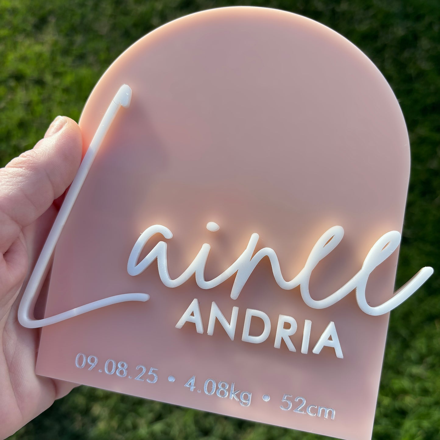 Birth Announcement - Minimal Modern Arch - Birth Stats Plaque