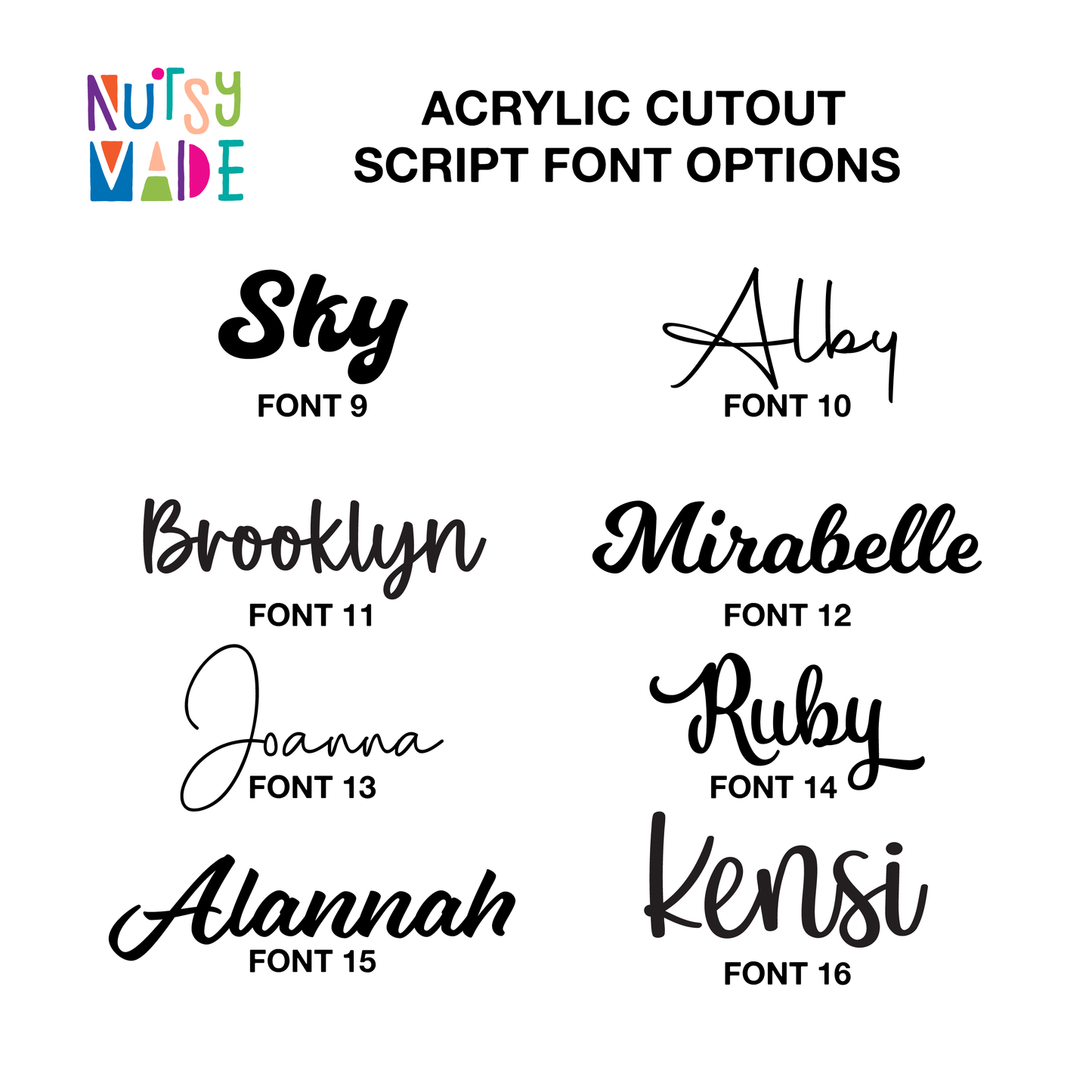 Script Font Options