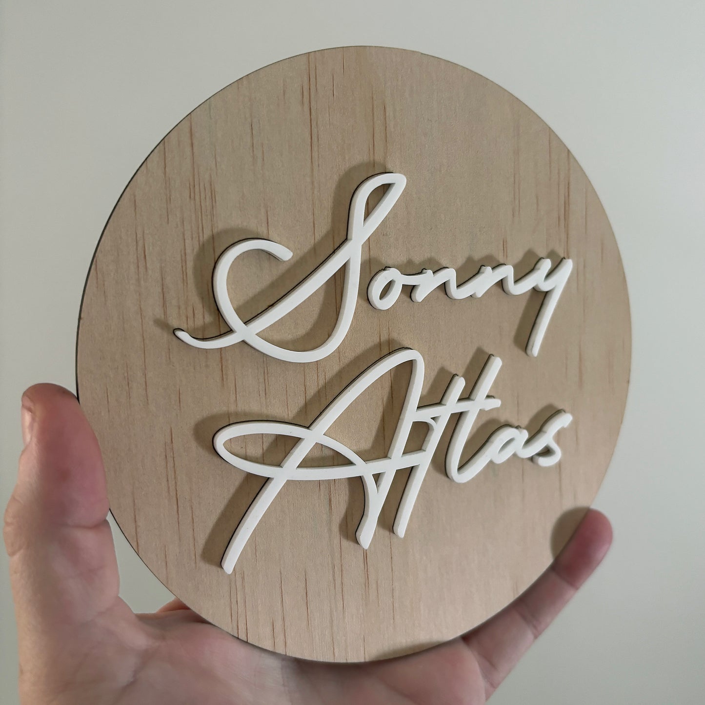 Name Plaque - Simple Round - Birth Announcement