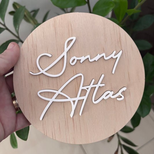 Name Plaque - Simple Round - Birth Announcement