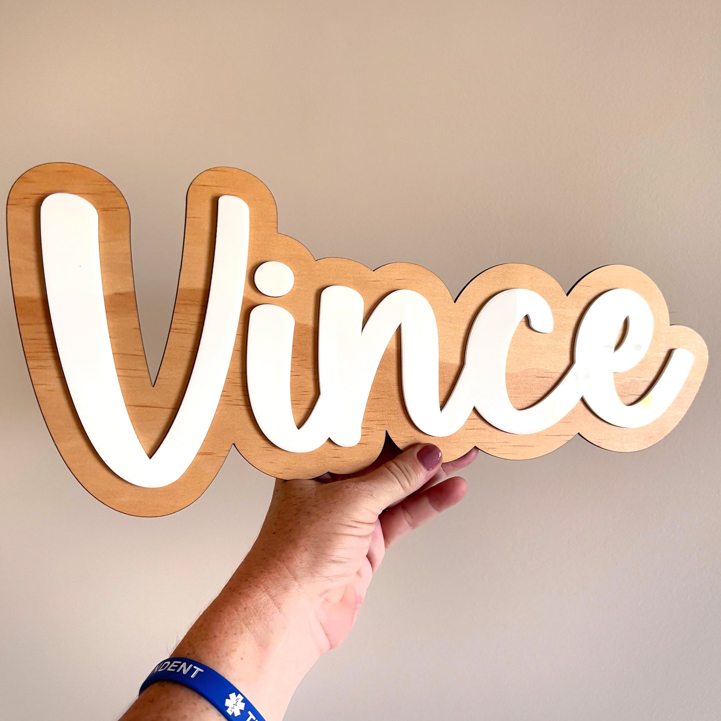 Custom Text - Acrylic Name Sign - Double Layer