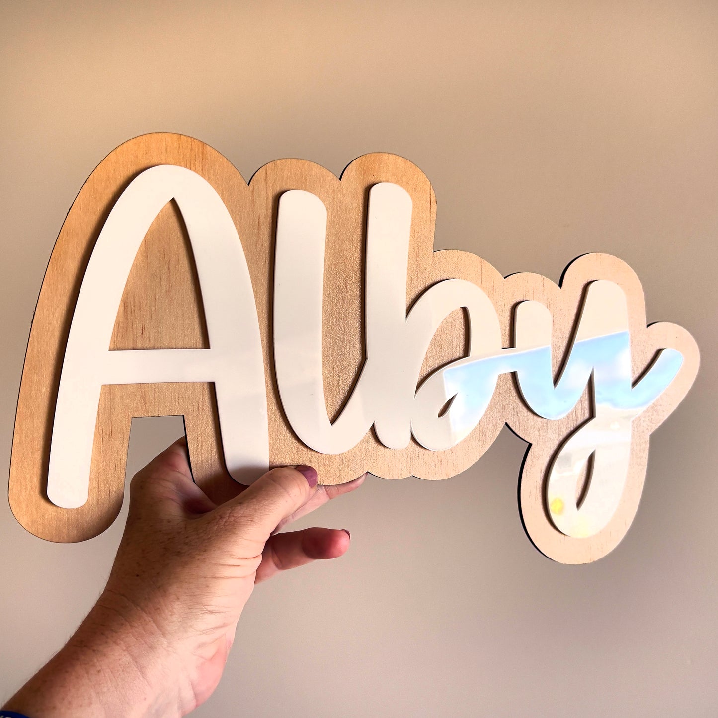 Custom Text - Acrylic Name Sign - Double Layer