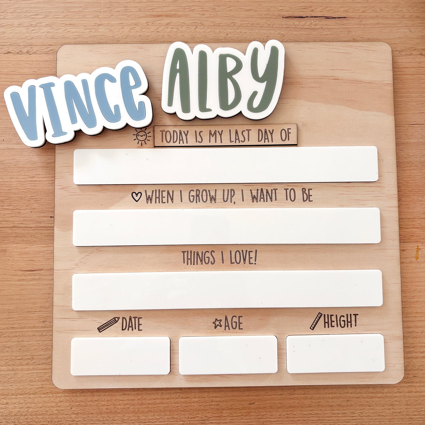 First Day - Last Day - School Board - Kindy - Memories Photo Prop